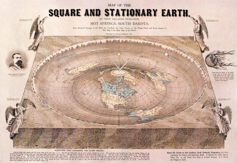Drawing of the Map of the Square and Stationary Earth